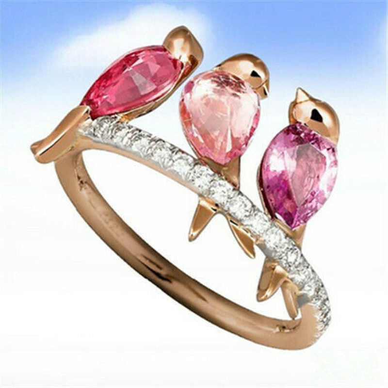 Wedding Qq - Rosa zircon bonito pássaro feminino prata