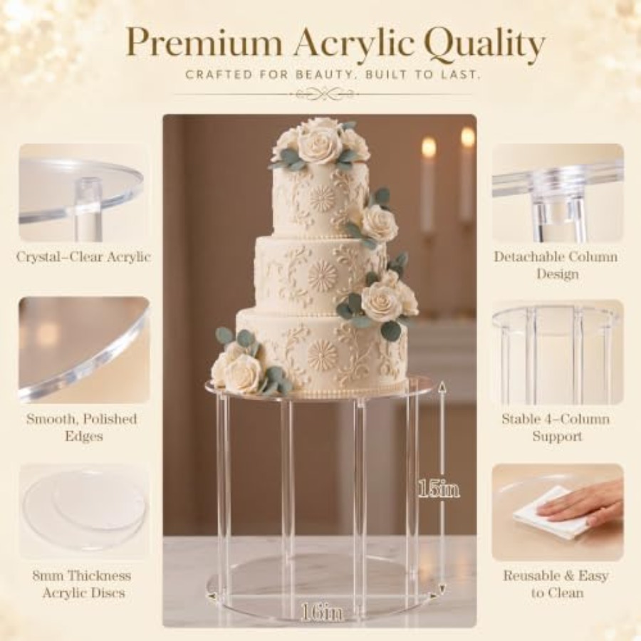 Suporte de Bolo em Acrílico de - Wedding Fountain avaliação e preço
