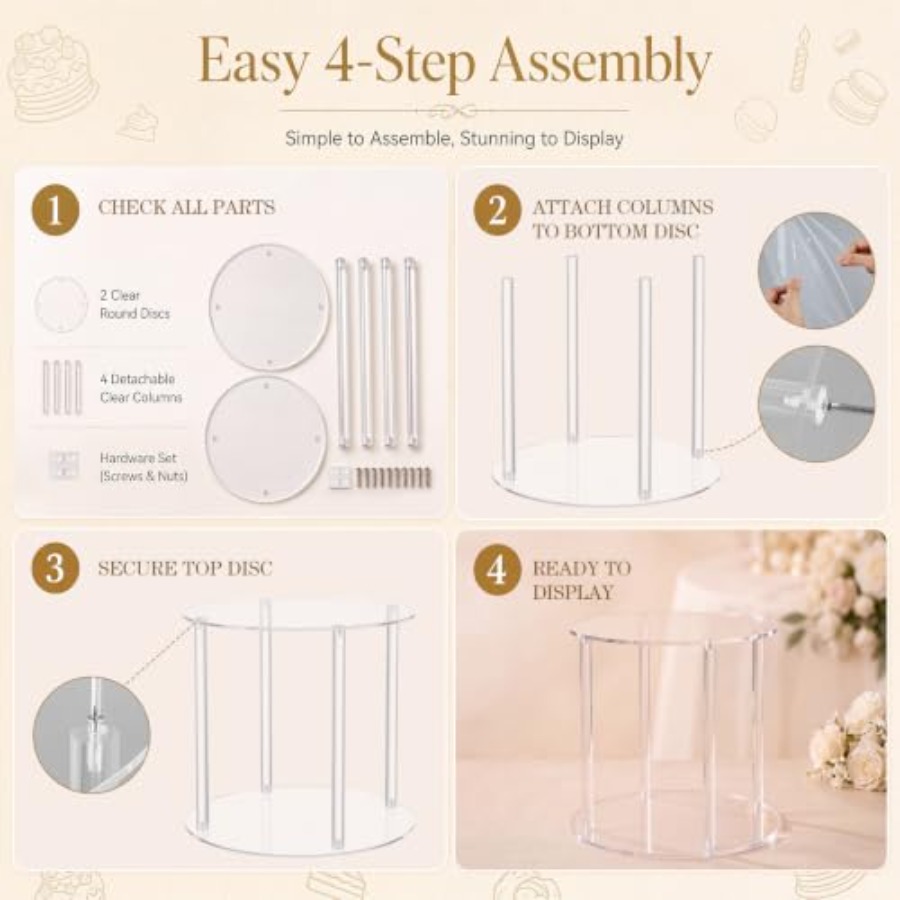 Suporte de Bolo em Acrílico de - Wedding Fountain avaliação e preço